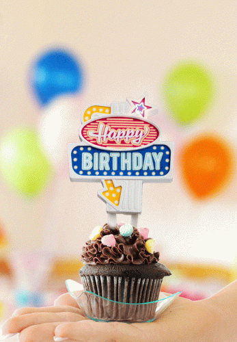 Świecący topper na tort Happy Birhday