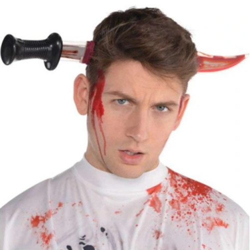 Nóż w głowie opaska na halloween