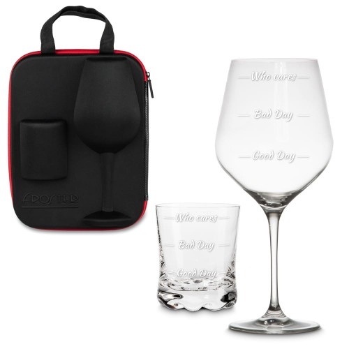 Etui dla Pary z kieliszkiem i szklanką Who cares Diamond