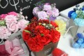 Mydlany flowerbox - różowe róże i goździki