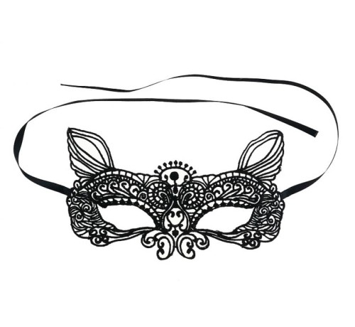 Maska wenecka ażurowa - koronkowy Kot