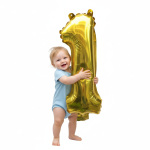 Balon foliowy urodzinowy - cyfra złota - 80cm