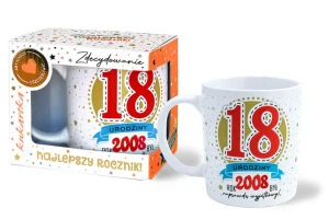 Urodzinowy kubek z datą - 2008 - na osiemnastkę