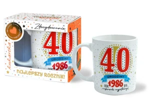 Urodzinowy kubek z datą - 1986 - na czterdziestkę