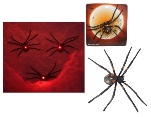 Pająk gumowy LED - dekoracja HALLOWEEN