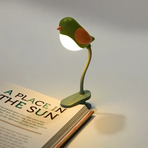 Lampka ptaszek - lampka na klips do książki