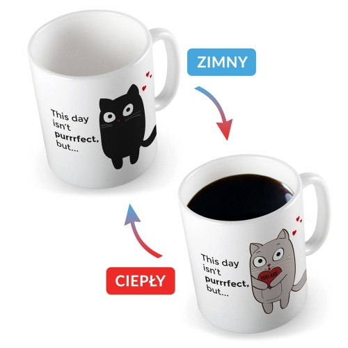 Zaskakujący Kubeczek - Kotek - Czerwony