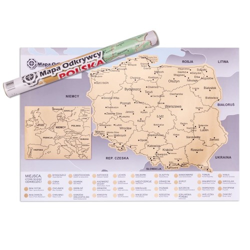 Mapka zdrapka Polska