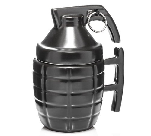 Kubek Granat z pokrywką - czarny