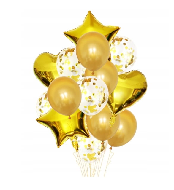 Balony komplet złote eleganckie