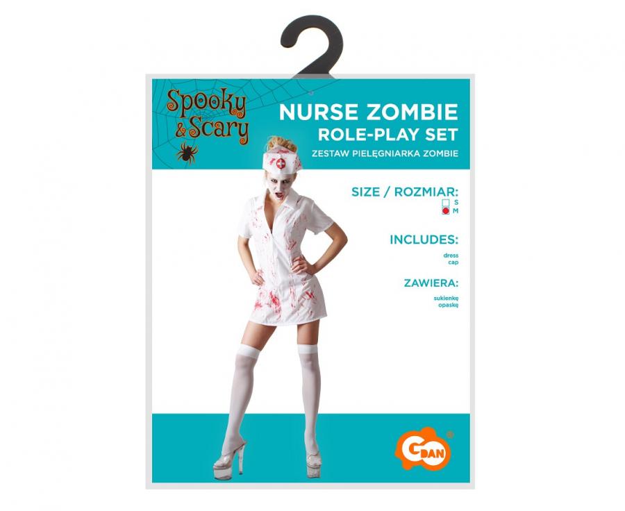 kostium przebranie karnawałowe pielegniarka zombie