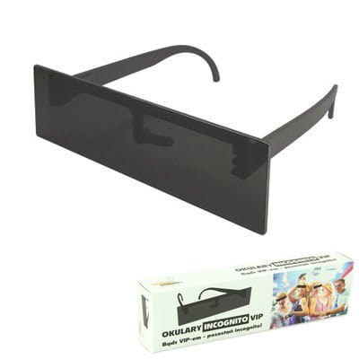okulary incognito czarny pasek śmieszne imprezowe
