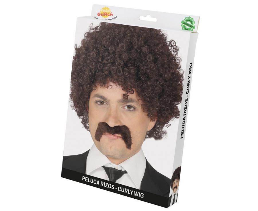 peruka meska wąsy kręcone męskie blond