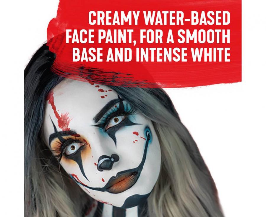 biała farbka do twarzy i ciała charakteryzacja halloween